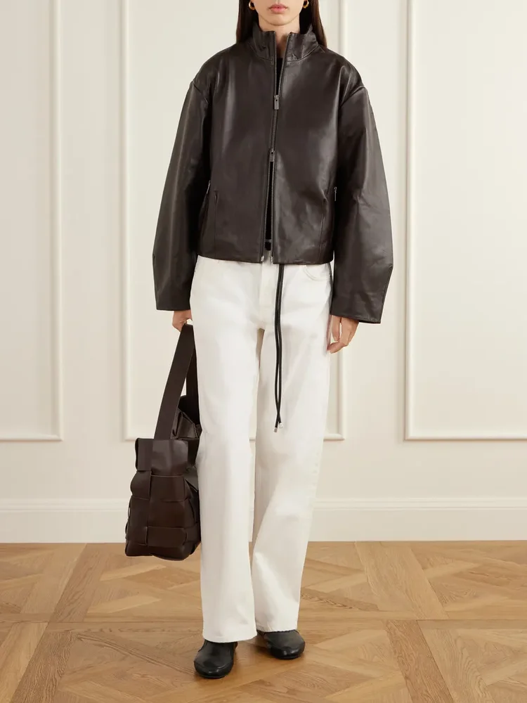 Cocoon leather jacket