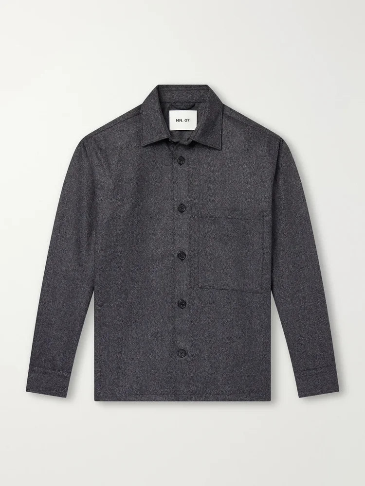 Freddy Herringbone Wool-Blend Shirt