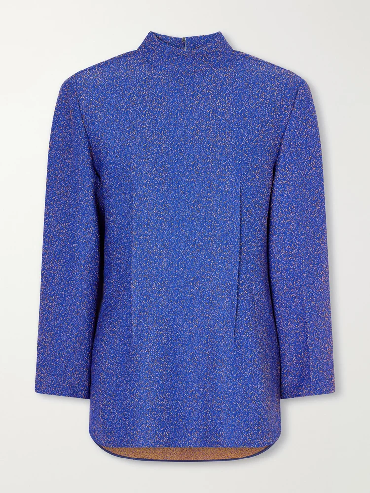 Darted tweed blouse