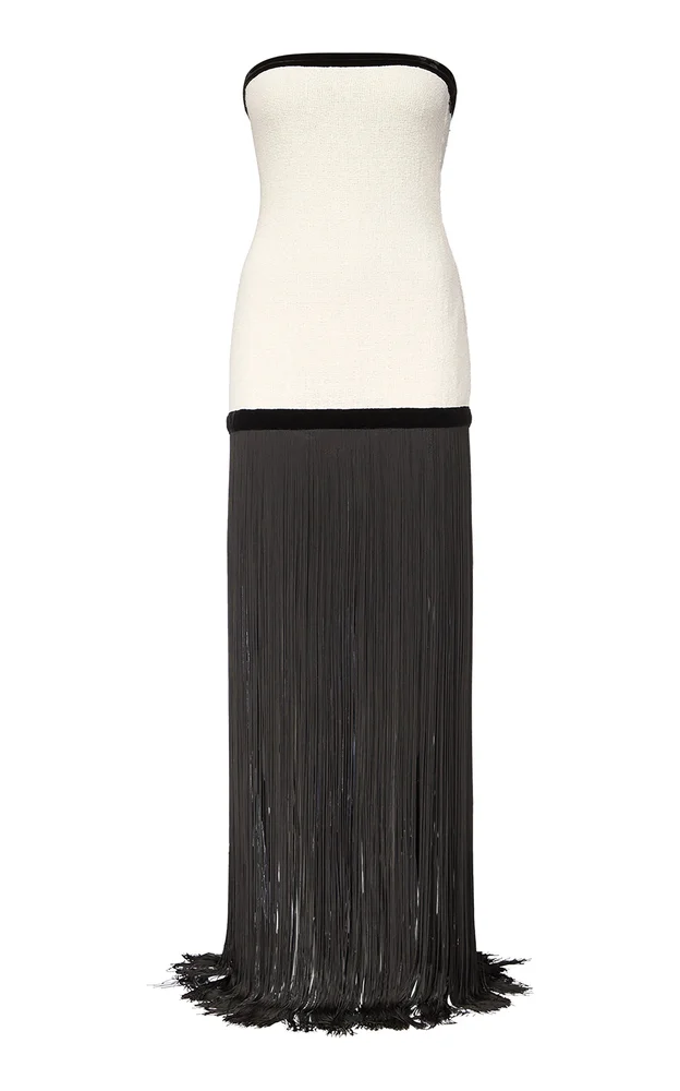 Robe Fringed Linen-Blend Maxi Dress