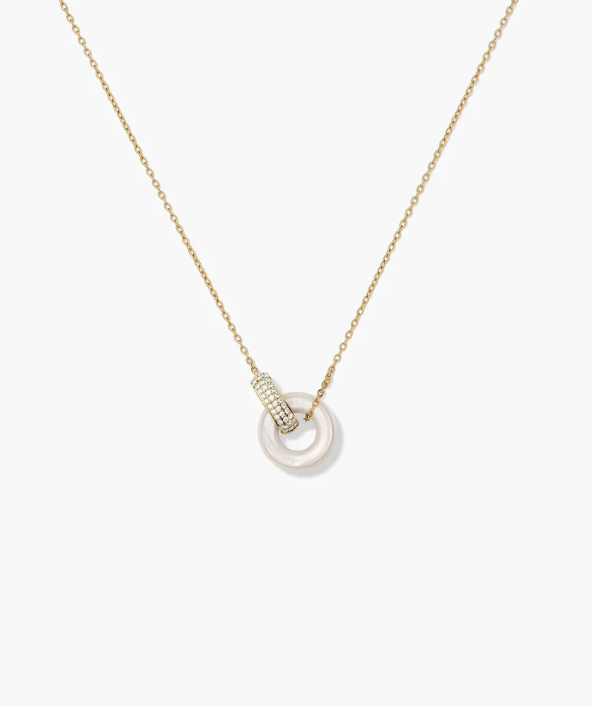 Linked Pavé Diamond Pearl Necklace