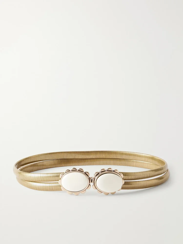 Twina gold-tone bone belt
