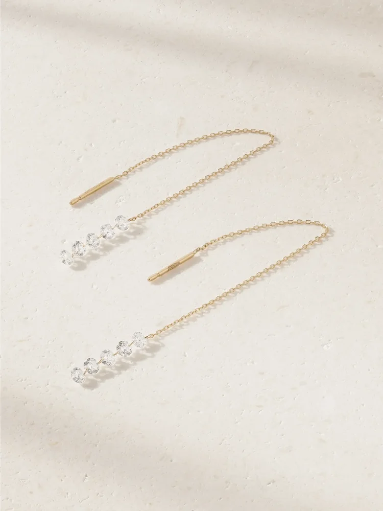 Rivière 18-karat gold diamond earrings