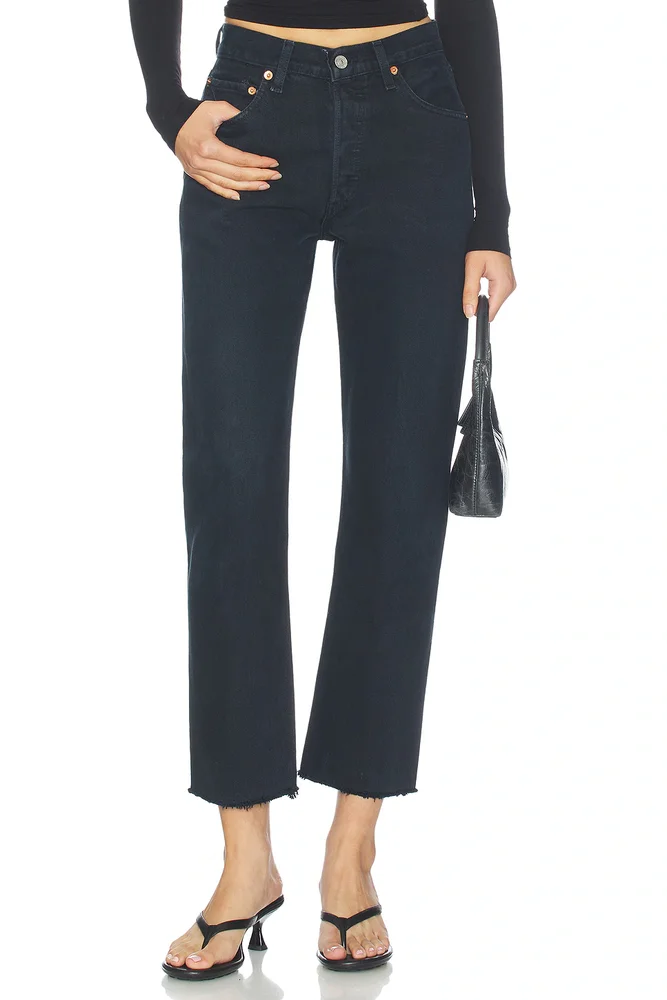 70s Indigo Ass Rip Straight Leg Jeans in