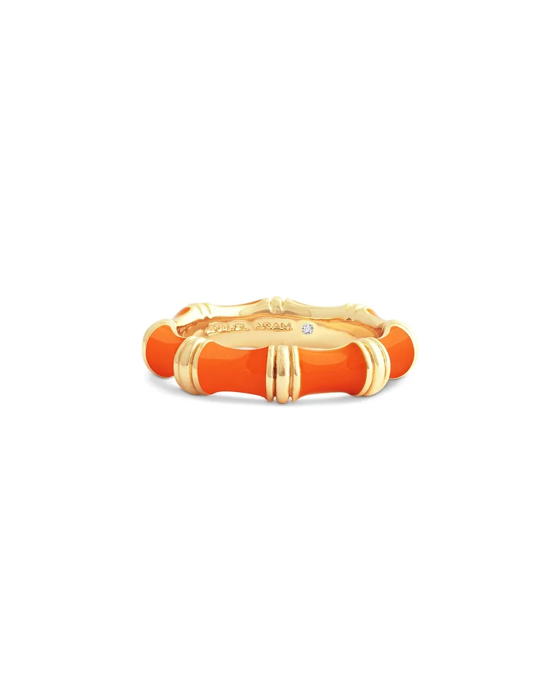 Orange Bamboo Band Ring