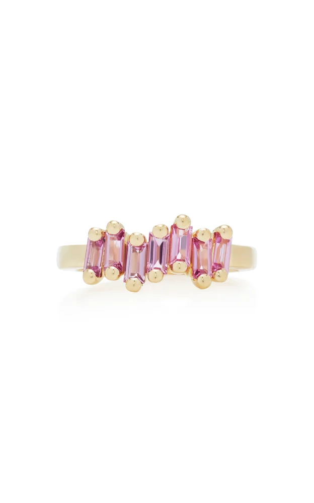 18K Yellow-Gold and Pink Sapphire Ring