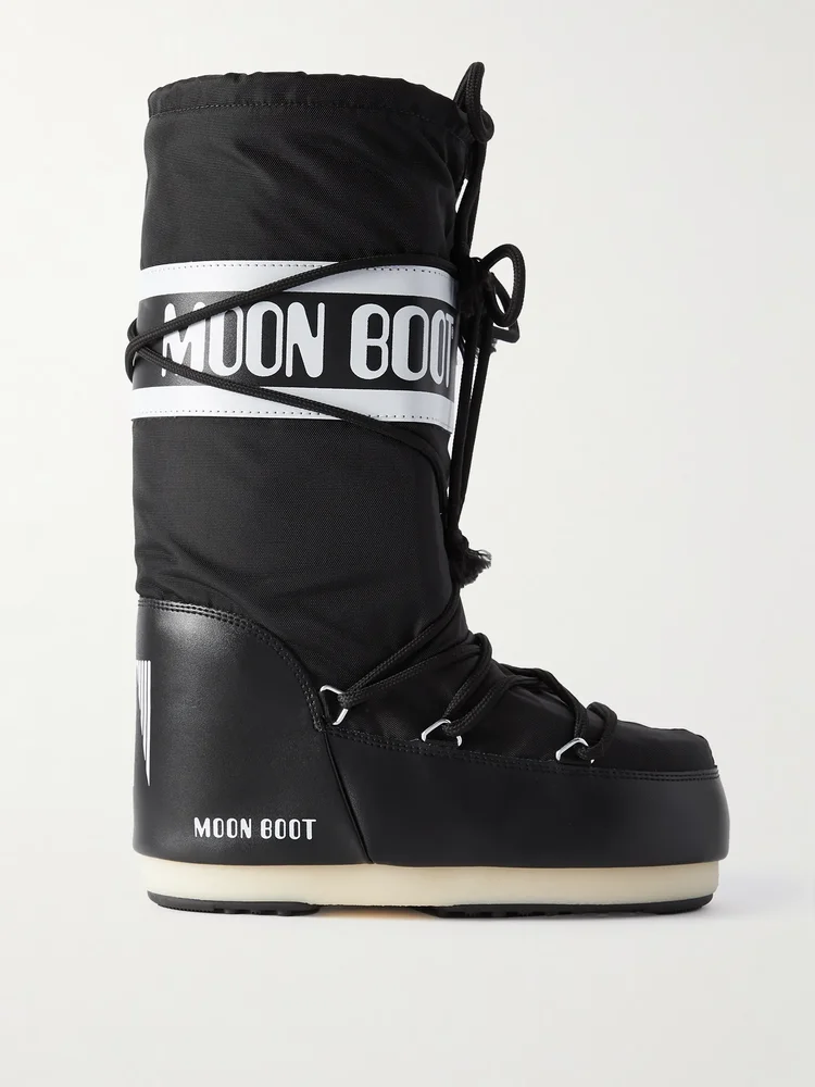 Icon shell and faux leather snow boots