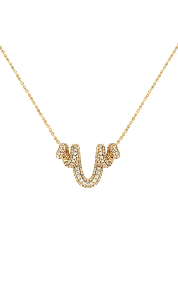 Serene Petite 18K Yellow Gold Diamond Pendant