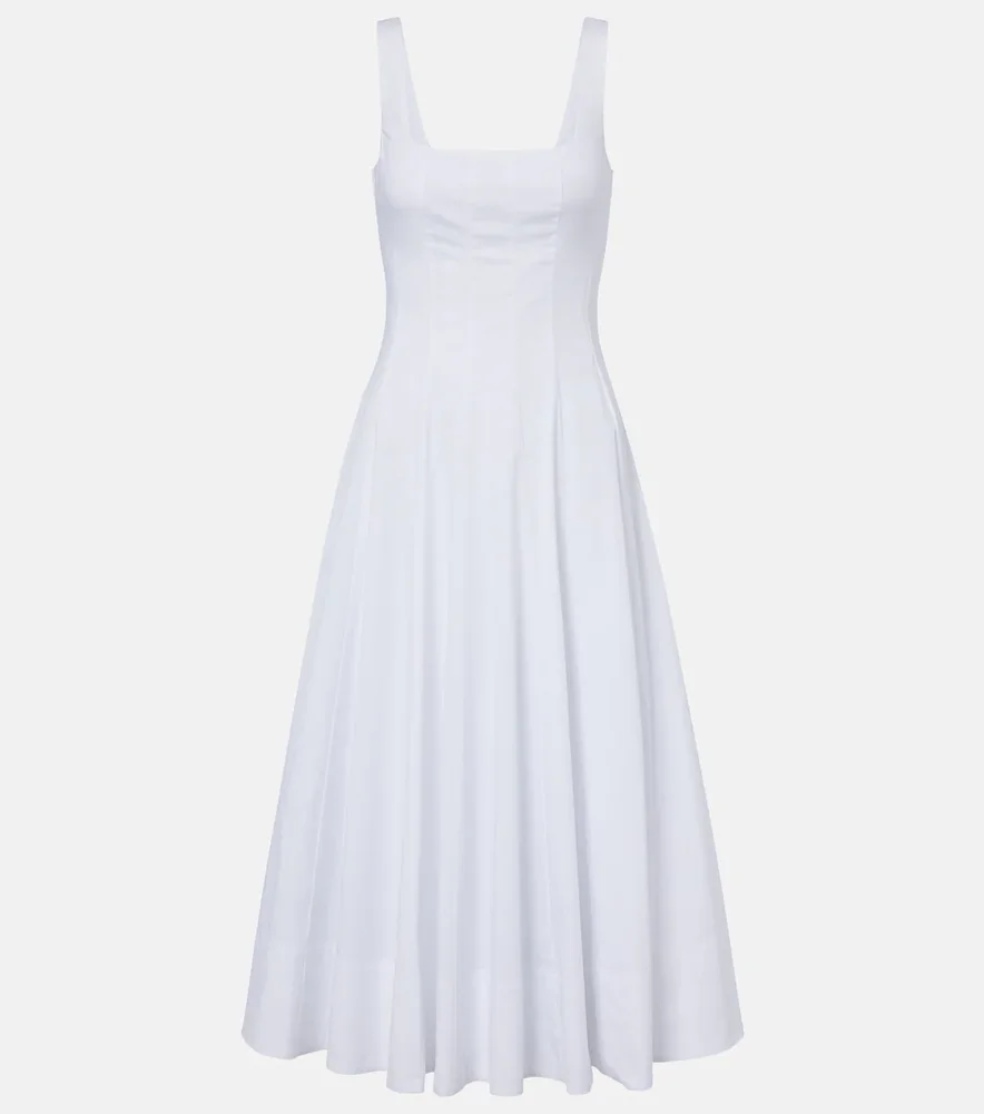 Wells cotton poplin midi dress