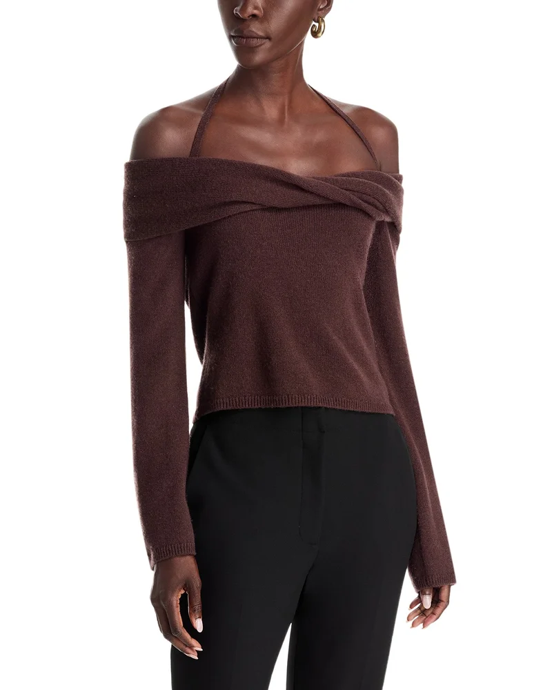Cambria Wool and Cashmere Off-the-Shoulder Top