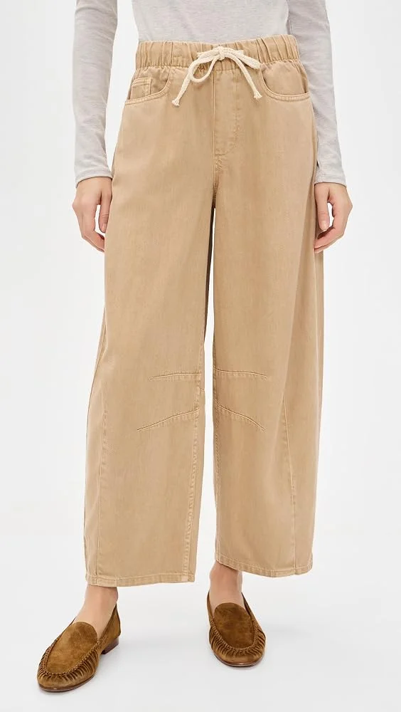 Twill Barrel Drawstring Pants