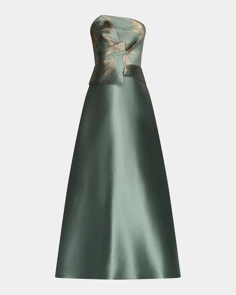 Sheryl Mikado Floral A-Line Gown