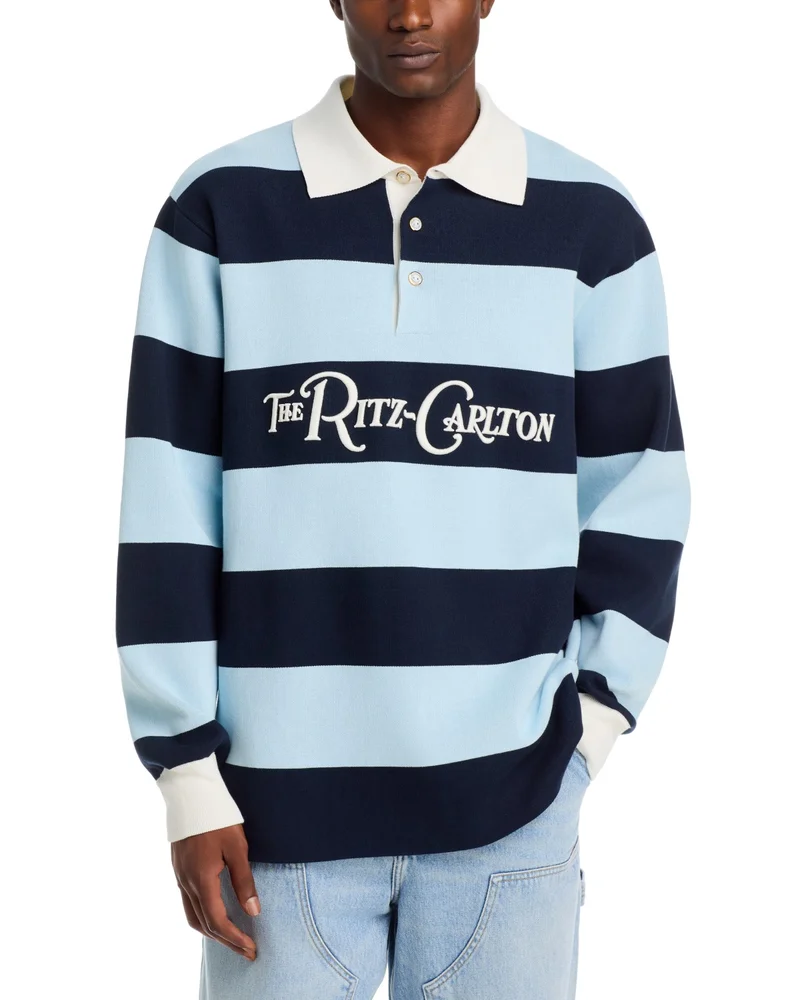 Ritz Carlton Stripe Cotton Rugby Polo Shirt - Exclusive