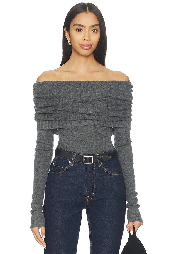 Light Merino Off Shoulder Sweater