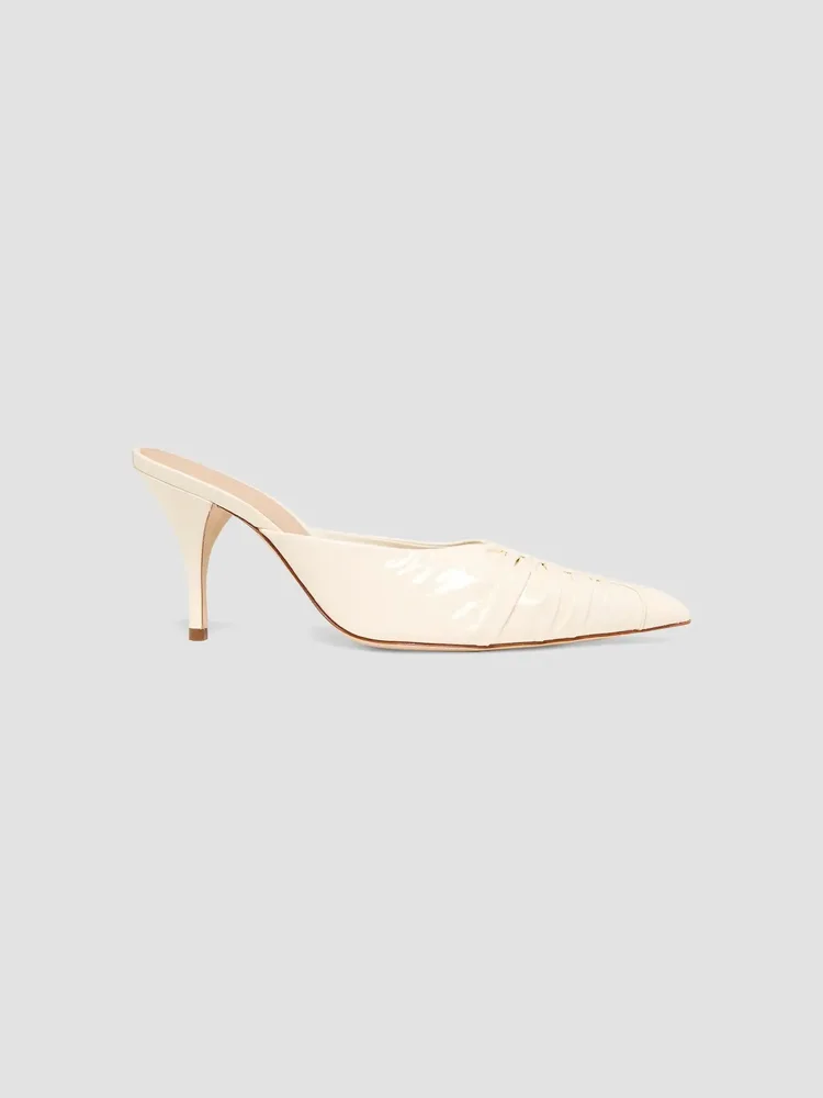 Ruched 85MM Patent Leather Mules