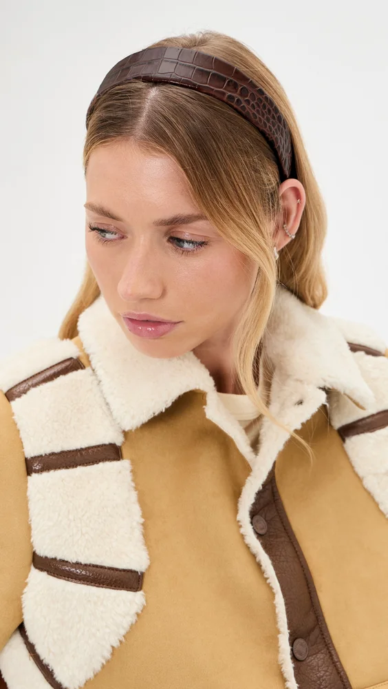 Embossed Leather Cruz Headband