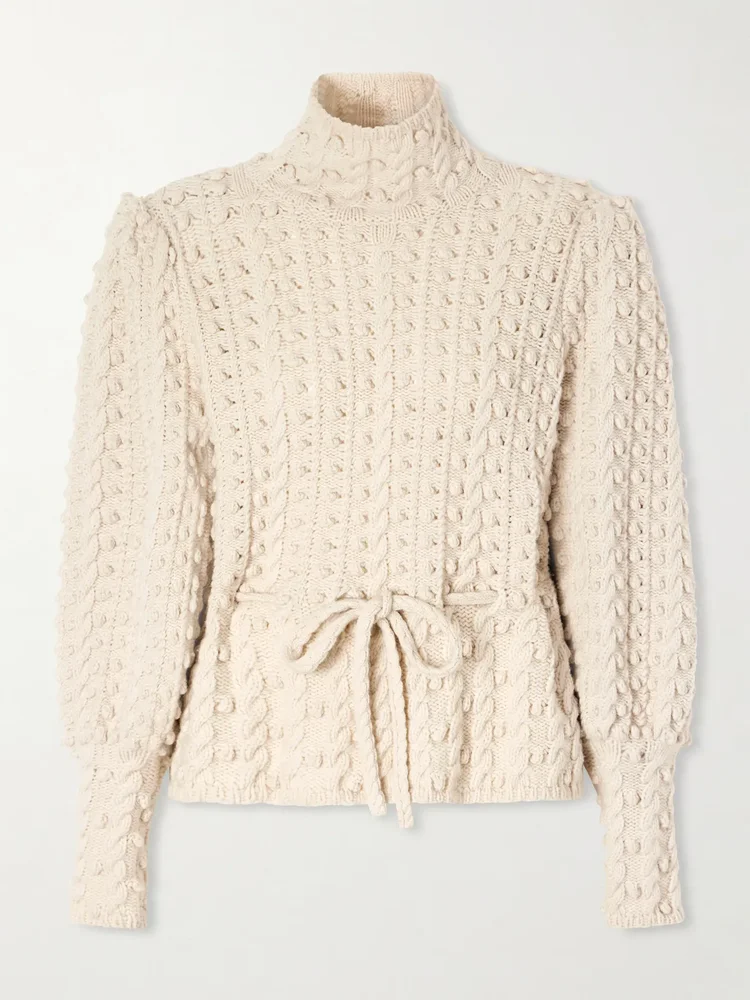 valiant tie detailed knitted wool sweater