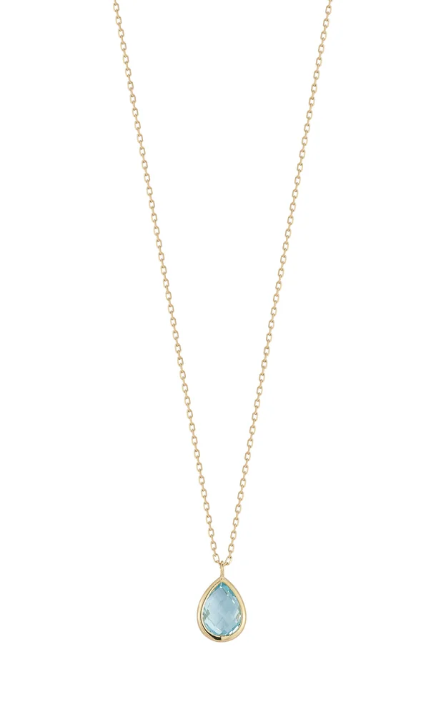 14K Yellow Gold Topaz Drop Necklace