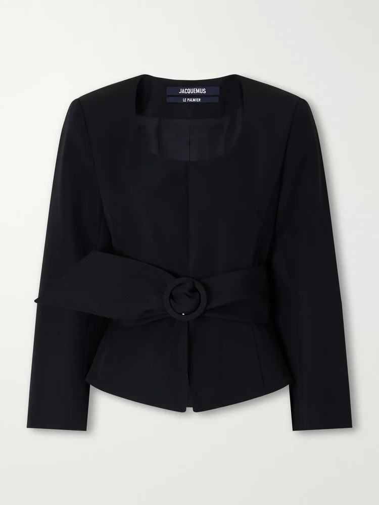 La Veste Miami belted wool-crepe blazer