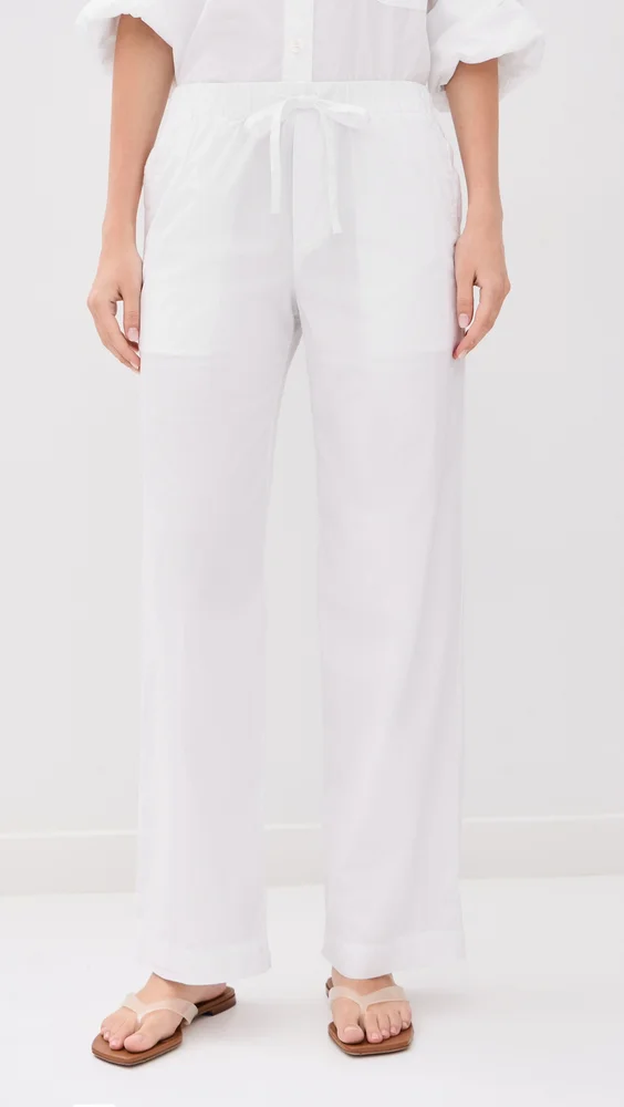 Cotton Linen Stretch Poplin Pants