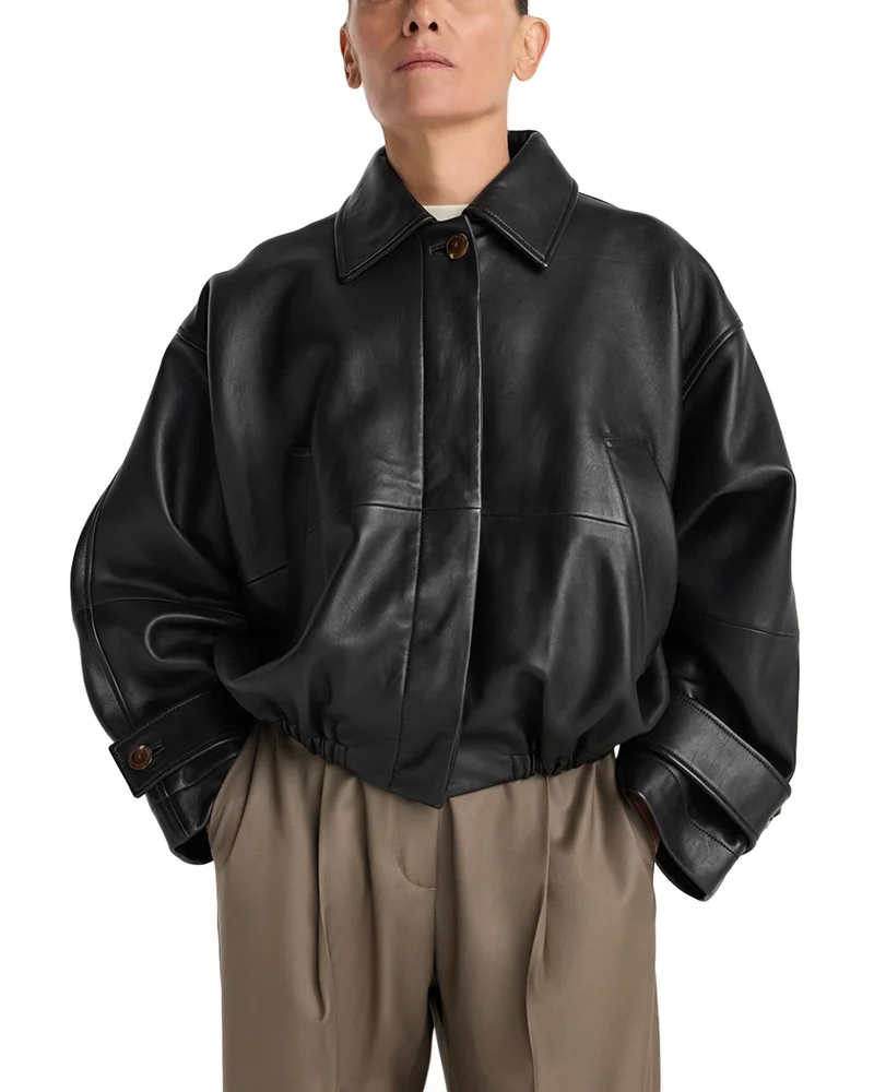 Leather Blouson Jacket