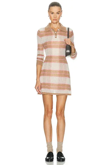 Shadow Plaid Polo Dress