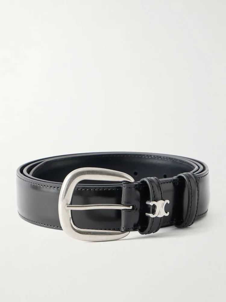Vivienne 3cm Triomphe-Embellished Leather Belt
