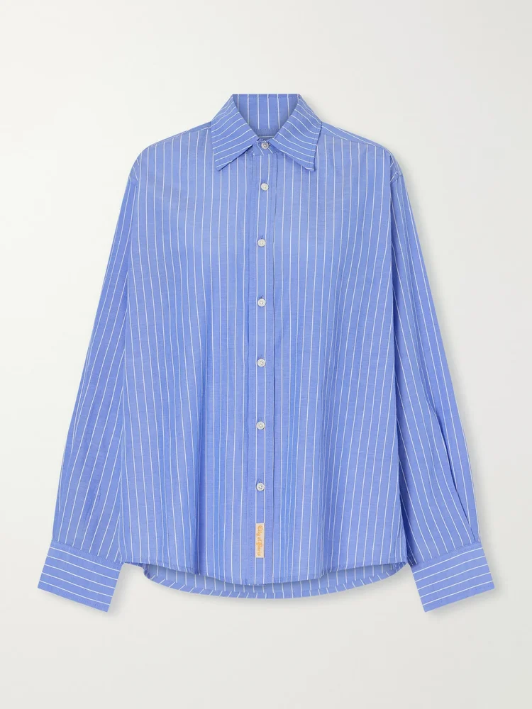 Bluebell striped cotton-poplin shirt