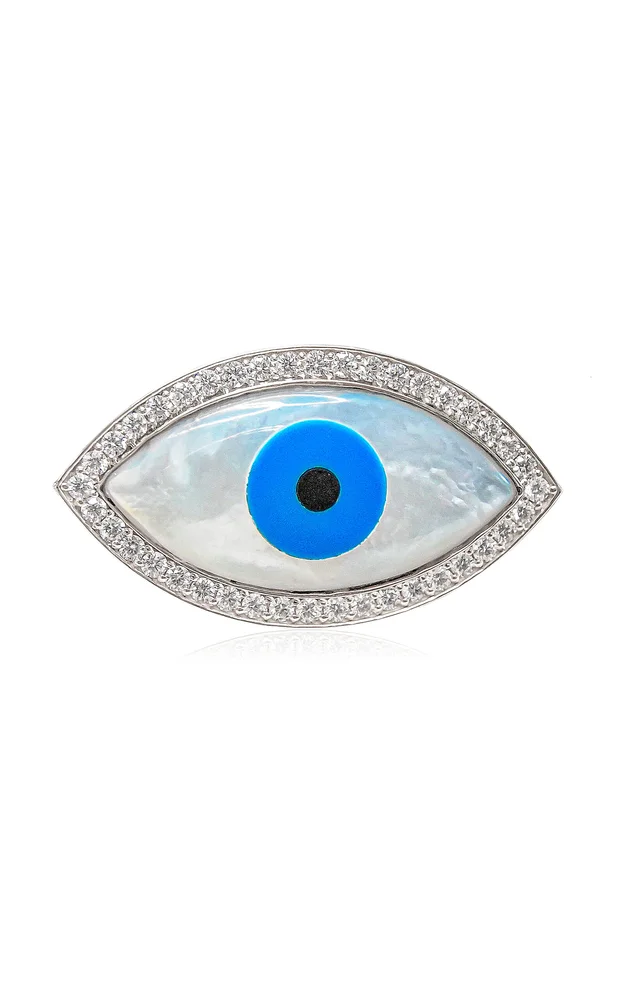 Evil Eye 18K White Gold Diamond Bag Charm