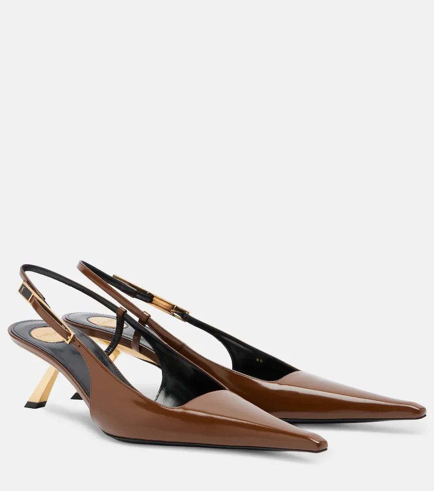 Babylone Cassandre leather platform mules