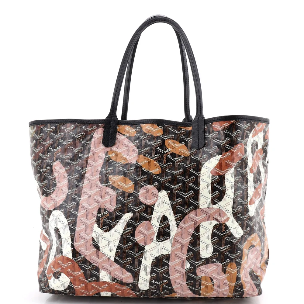 Saint Louis Tote Lettres Camouflage Coated Canvas PM in Black