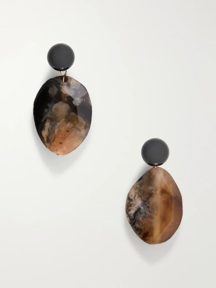 Time Will Say Nothing But "I Told You So" silver-plated agate earrings