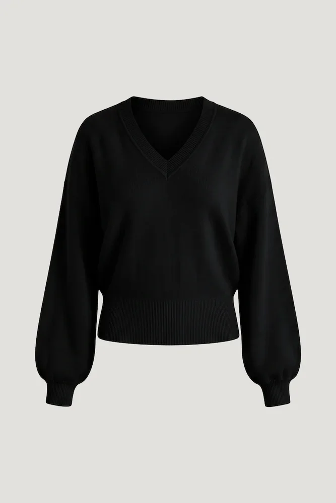 Cinched V Neck Sweater