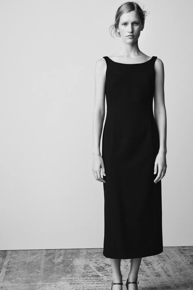 Boat Neck Midi Dress