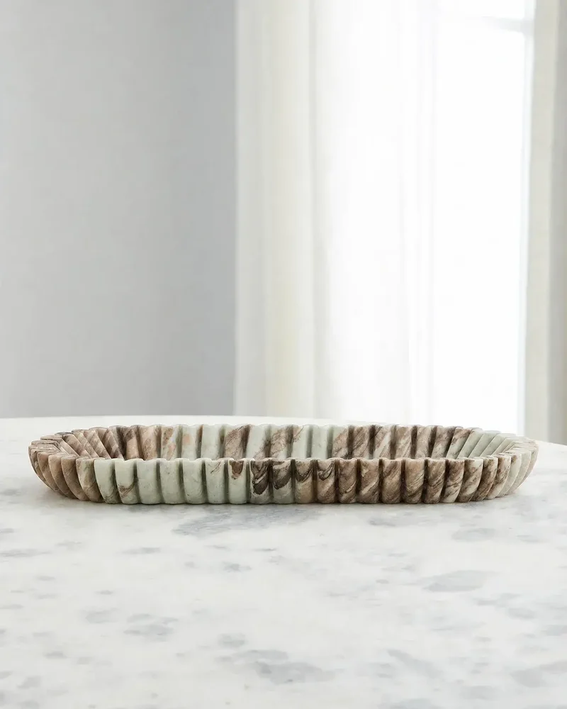 Scalloped Marble Tray