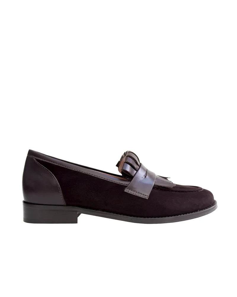 Penny Dark Chocolate Suede Loafer