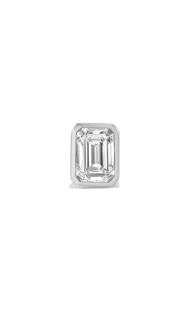 14K White Gold Diamond Single Earring