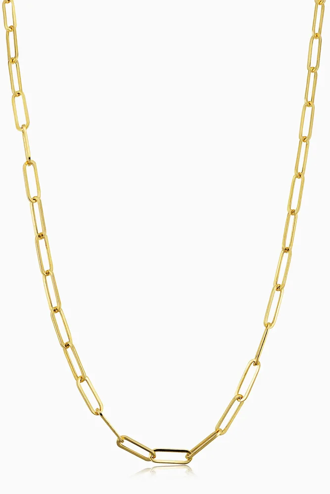 14K Gold Venice Link Paperclip Necklace