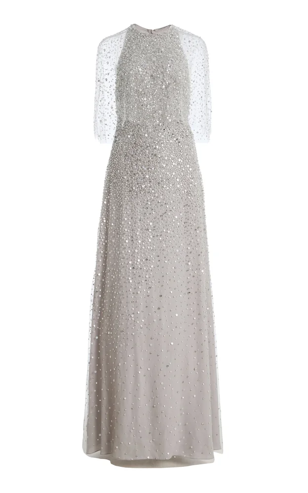 Halter Maxi Dress With Integral Outerwear
