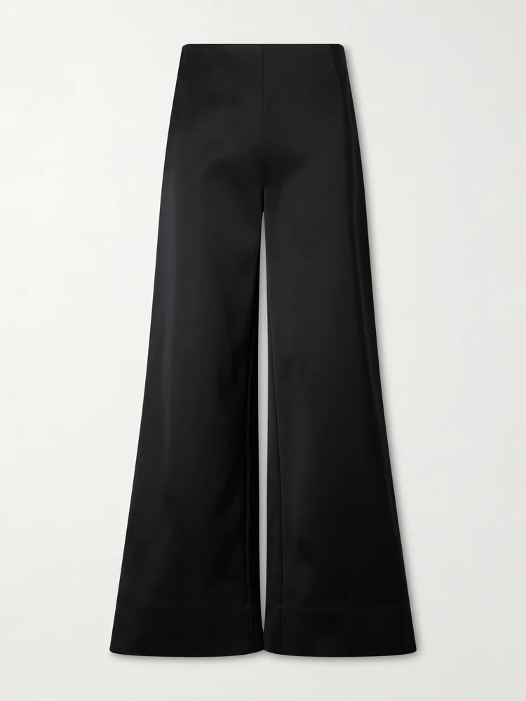 Satin Wide-Leg Pants