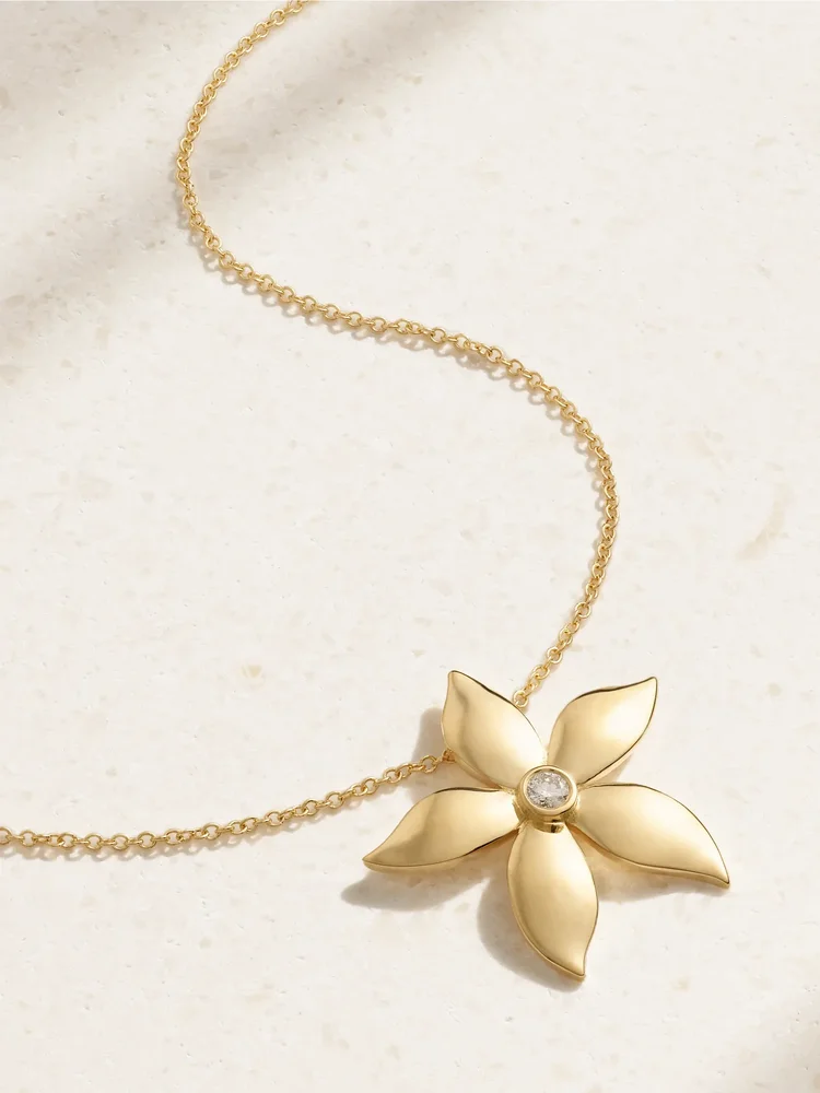 Blossom 18-karat gold diamond necklace