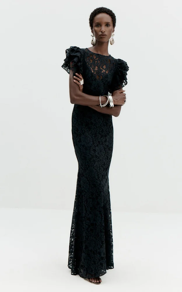 Rosalia Cotton-Blend Lace Maxi Dress