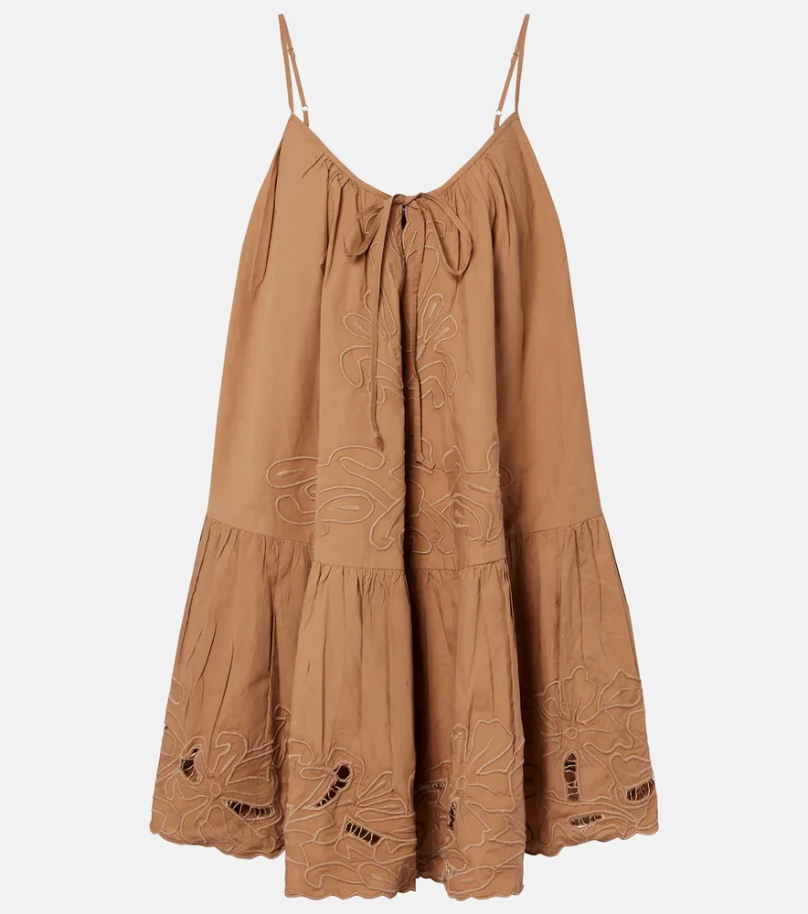 Embroidered cotton minidress