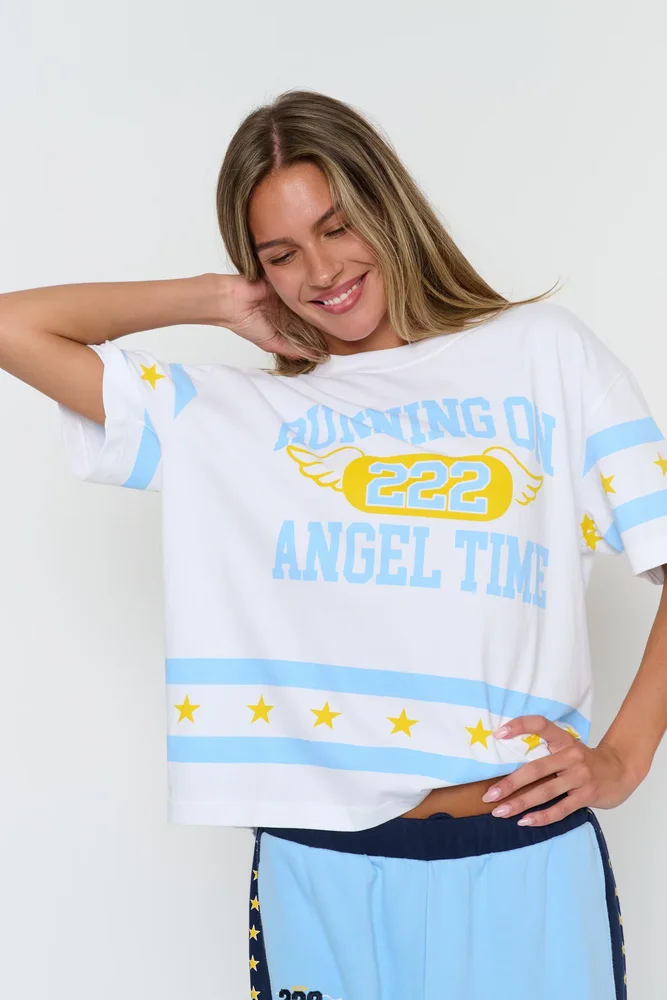 Running On Angel Time Oversized Tee