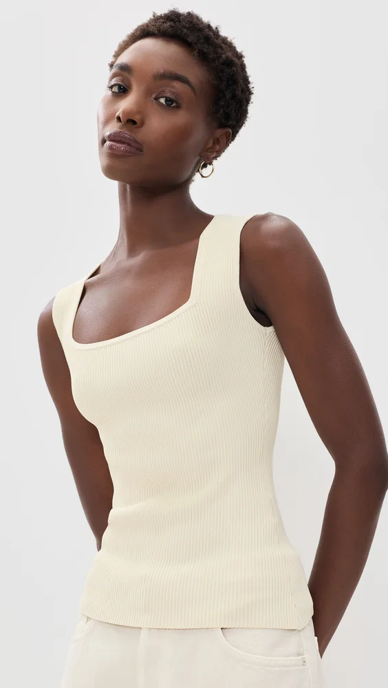 Ribbed Square Tank Top
