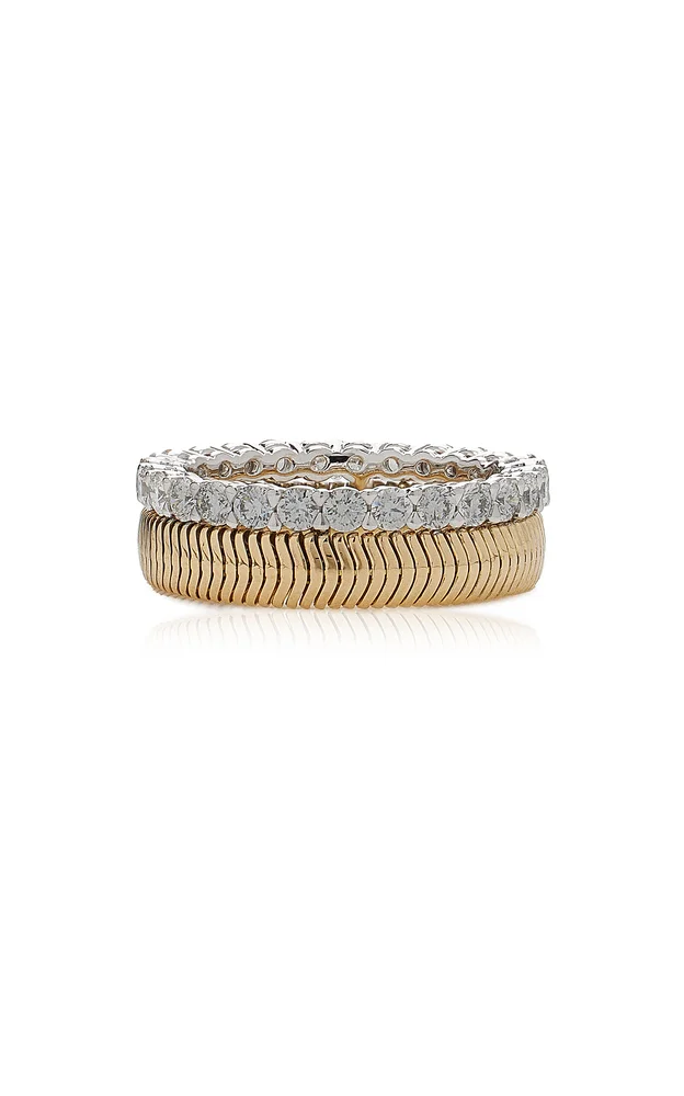 Feelings 18K Yellow And White Gold Diamond Ring