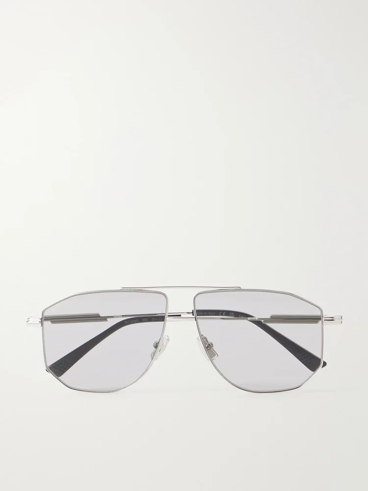 Ribbon Snap aviator-style metal sunglasses