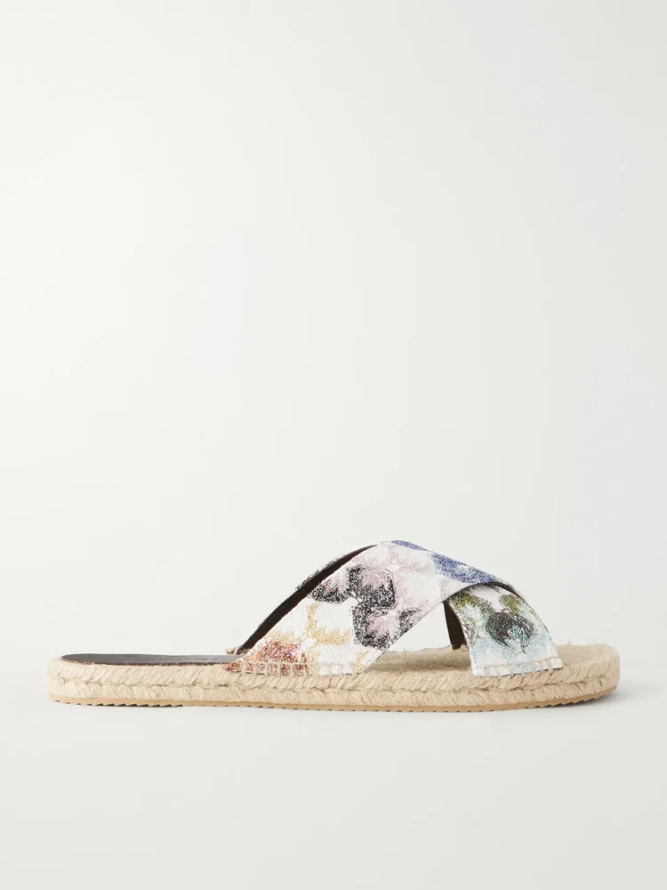 harlow crochet knit espadrille sandals