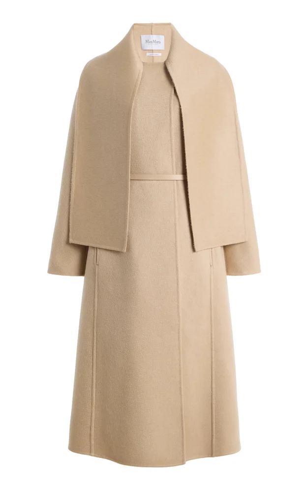 Camel-Mohair Long Coat