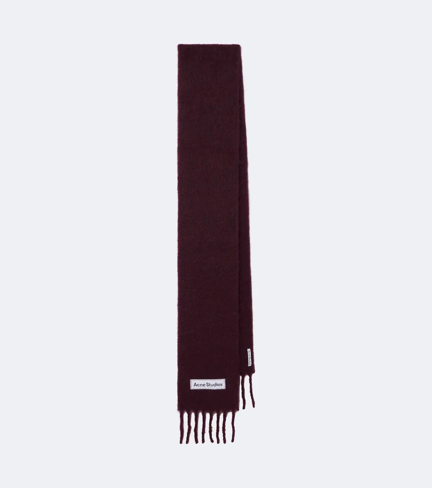 Fringed alpaca, wool, and mohair-blend scarf